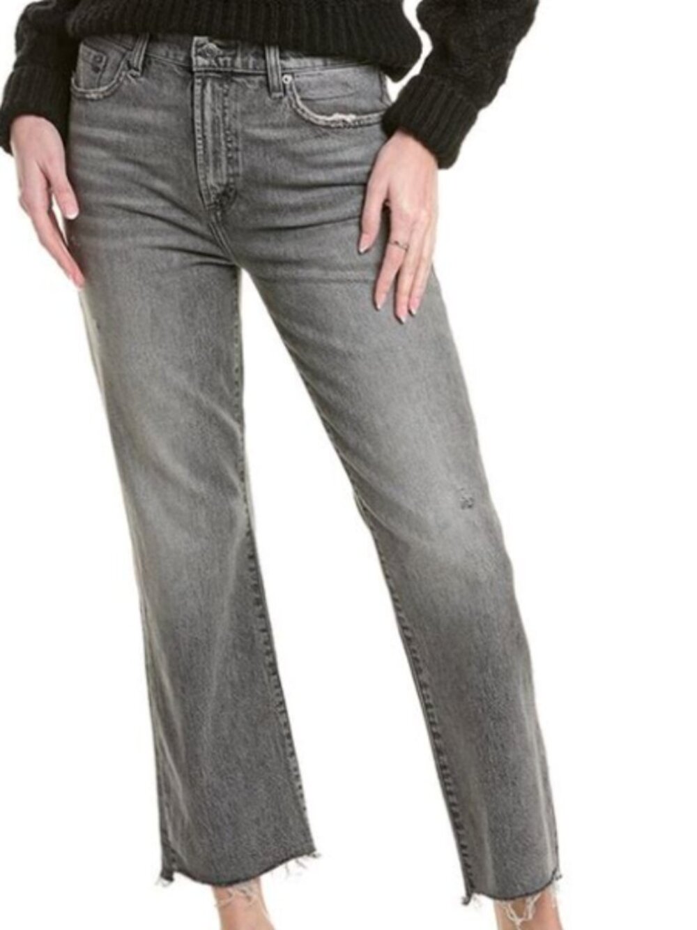 Pistola Ally Earl Grey Stone Wash High Rise Vintage Ankle Cropped Jeans